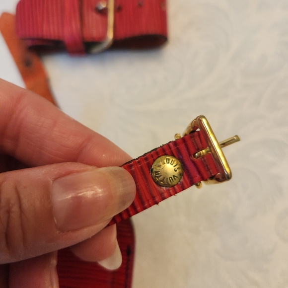 Louis Vuitton Red Epi Luggage Tag and Poignet - Picture 9 of 12